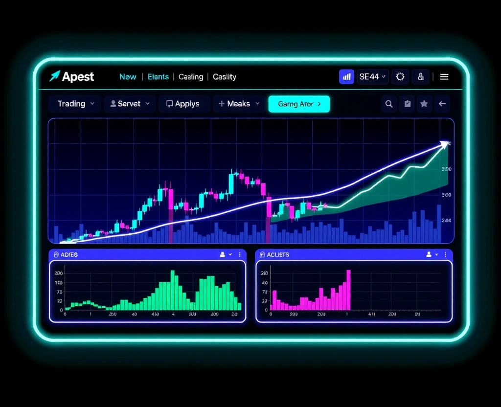 Interfaz de usuario con diseño neón futurista
